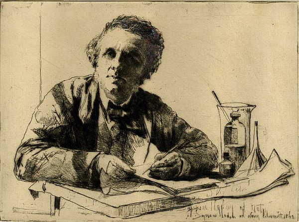 F.S. Haden, 'Portrait of Francis Seymour Haden No. 2 (while etching)', etching, British Museum 1910,0421.225 F.S. Haden, 'Portrait of Francis Seymour Haden No. 2 (while etching)', etching, British Museum 1910,0421.225