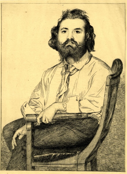 Bracquemond, 'Zacharie Astruc', etching, 1865, British Museum 1865,1209.684 Bracquemond, 'Zacharie Astruc', etching, 1865, British Museum 1865,1209.684