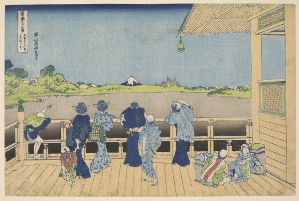 Hokusai,Turban-shell Hall of the Five-Hundred-Raka Temple, 1830-1835, woodcut, Freer Gallery of Art Hokusai,Turban-shell Hall of the Five-Hundred-Raka Temple, 1830-1835, woodcut, Freer Gallery of Art