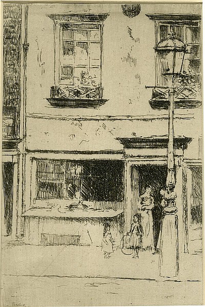 T. Roussel, 'The Little Fish Shop, Chelsea Embankment', British Museum 1901,0725.10 T. Roussel, 'The Little Fish Shop, Chelsea Embankment', British Museum 1901,0725.10