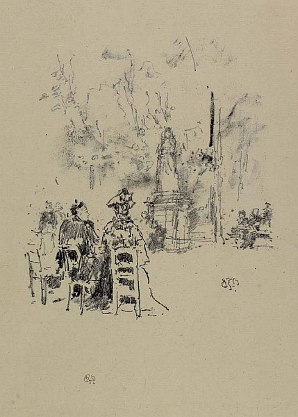Conversation Under the Statue, Luxembourg Gardens, lithograph, 1893, The Hunterian, University of Glasgow (49658) Conversation Under the Statue, Luxembourg Gardens, lithograph, 1893, The Hunterian, University of Glasgow (49658)