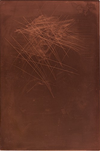 Copper plate: Whistler with a hat [44]