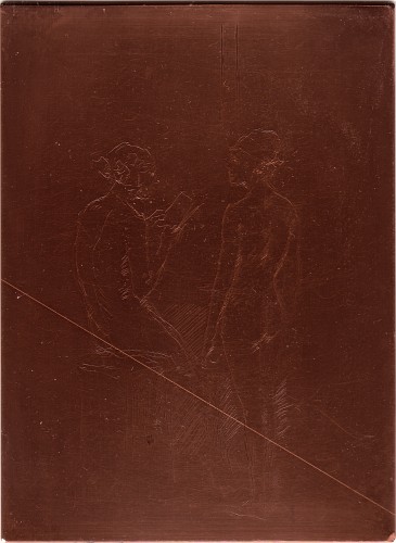 Copper plate: Resting by the Stove [372]