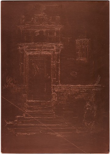 Copper plate: The Door of the Chapel, Montrésor [422]