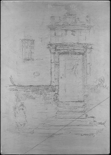Copper plate: The Door of the Chapel, Montrésor [422]