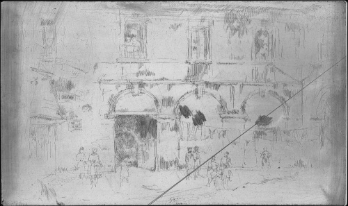 Copper plate: Court of the Monastery of St Augustine, Bourges [403]