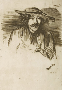 'Whistler with a hat', 1859, Hunterian Art Gallery, 46744
